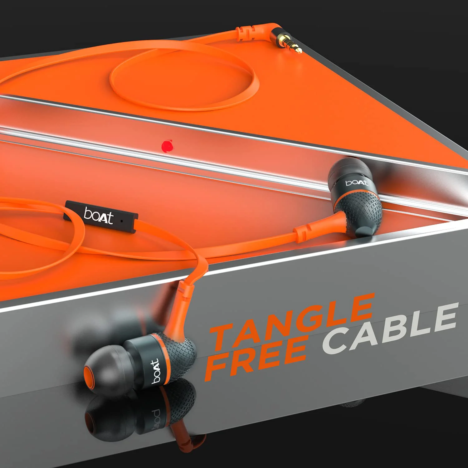 boAt Bassheads 228 in-Ear Wired Earphones with Super Extra Bass, Metallic Finish, Tangle-Free Cable and Gold Plated Angled Jack (Molten Orange) - image 2