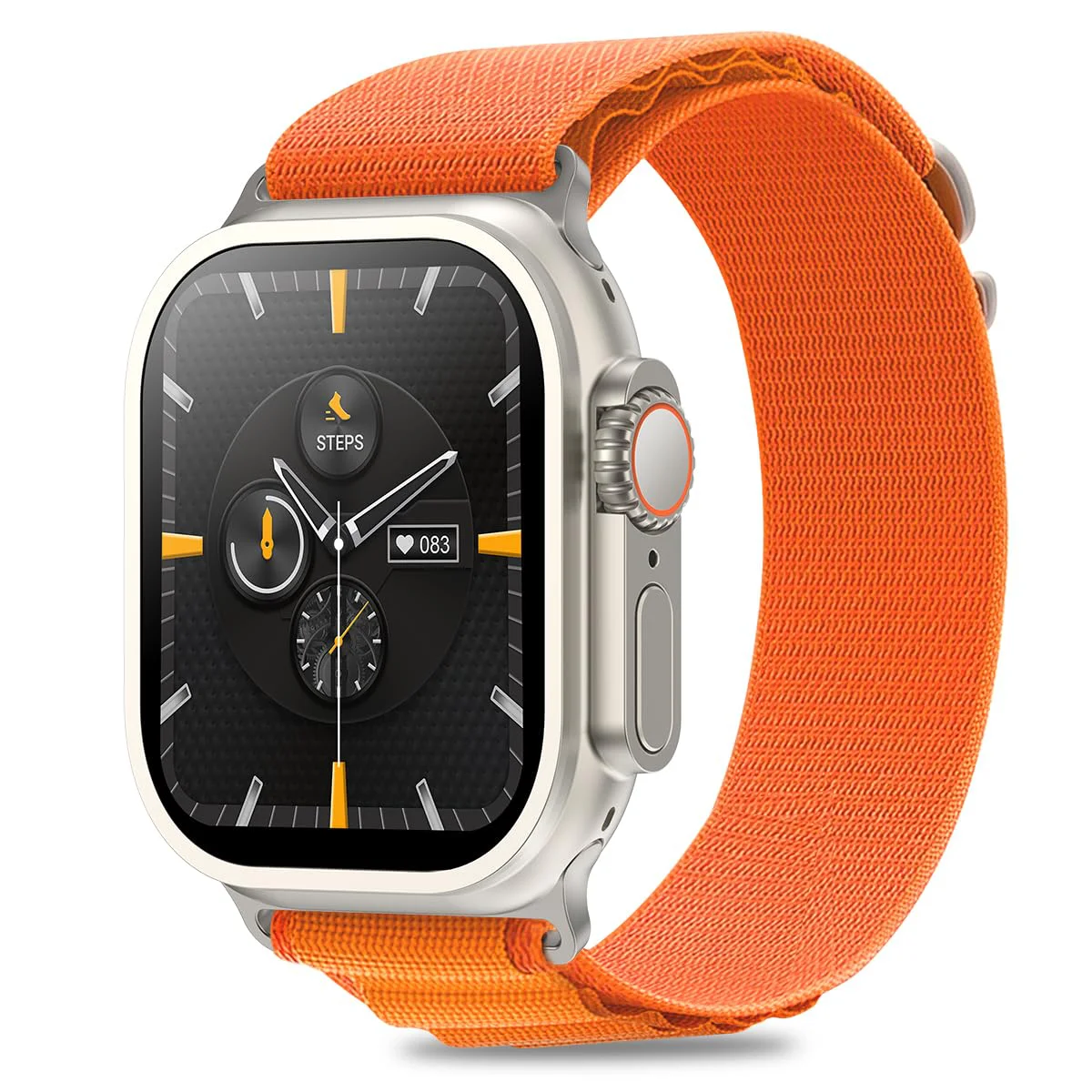 pTron Newly Launched Reflect Pro Plus Smartwatch, Bluetooth Calling, 2.01" Full Touch Display, 650 NITS, Digital Crown,Metal Frame,100+ Watch Faces, HR,SpO2,Voice Assist, 5 Days Battery Life (Orange) - image 1
