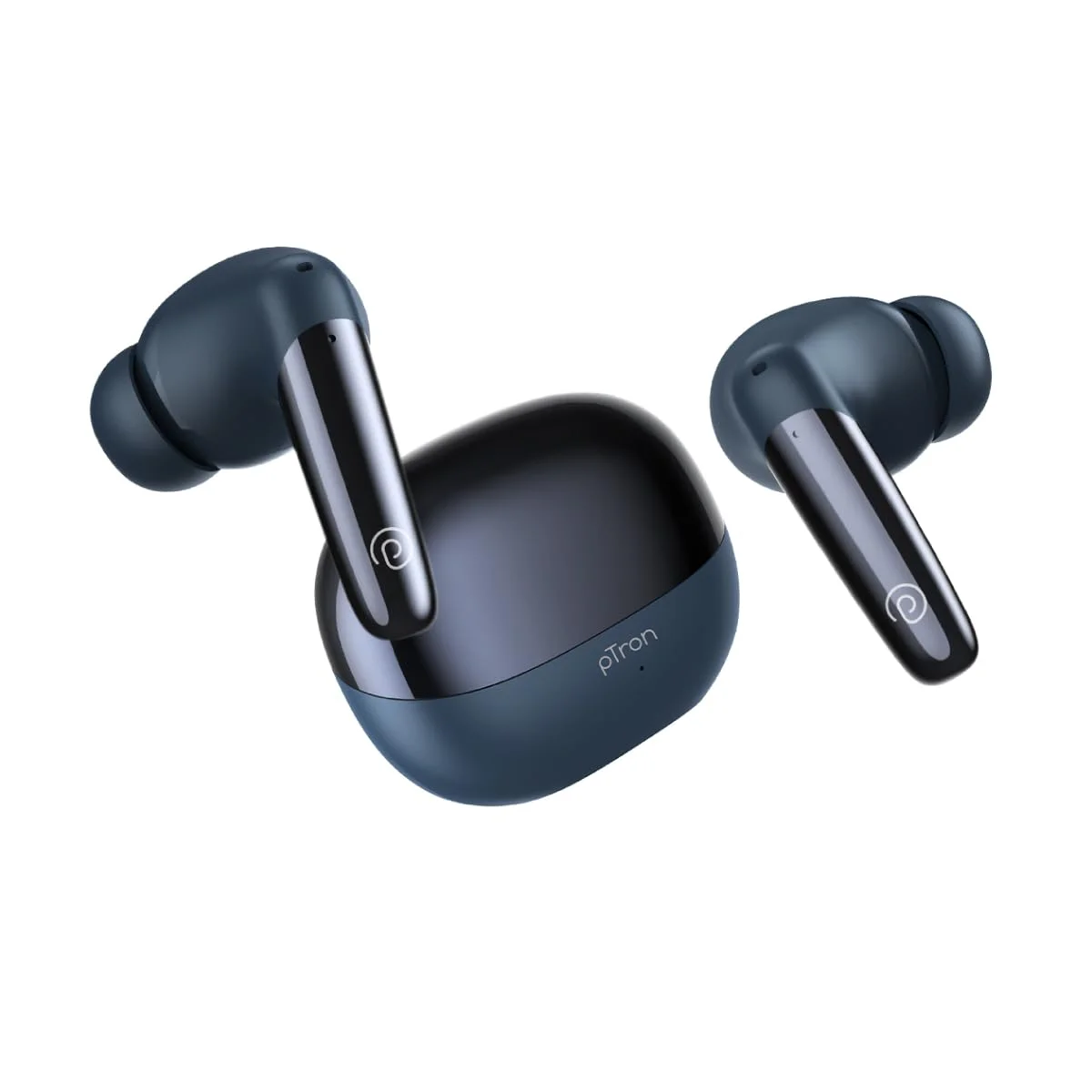 pTron Newly Launched Zenbuds Ultima ANC Earbuds, 35dB Active Noise Cancellation TWS, Transparency Mode, Quad Mic TruTalk ENC Calls, 50Hrs Playtime & in-Ear Bluetooth 5.3 Wireless Headphones (Blue) - image 1