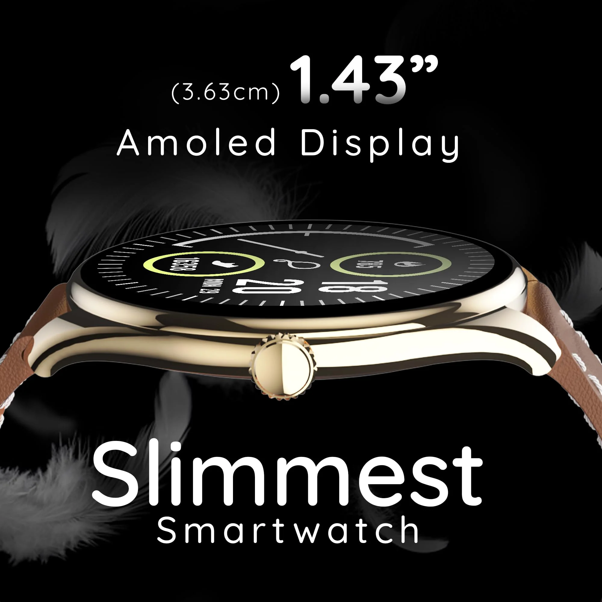 Pebble Royale Legend | 1.43" AMOLED Display | Ultra-Slim Premium Build | Always-On Display | Bluetooth Calling | Health Tracking & Smart Features (Brown) - image 1