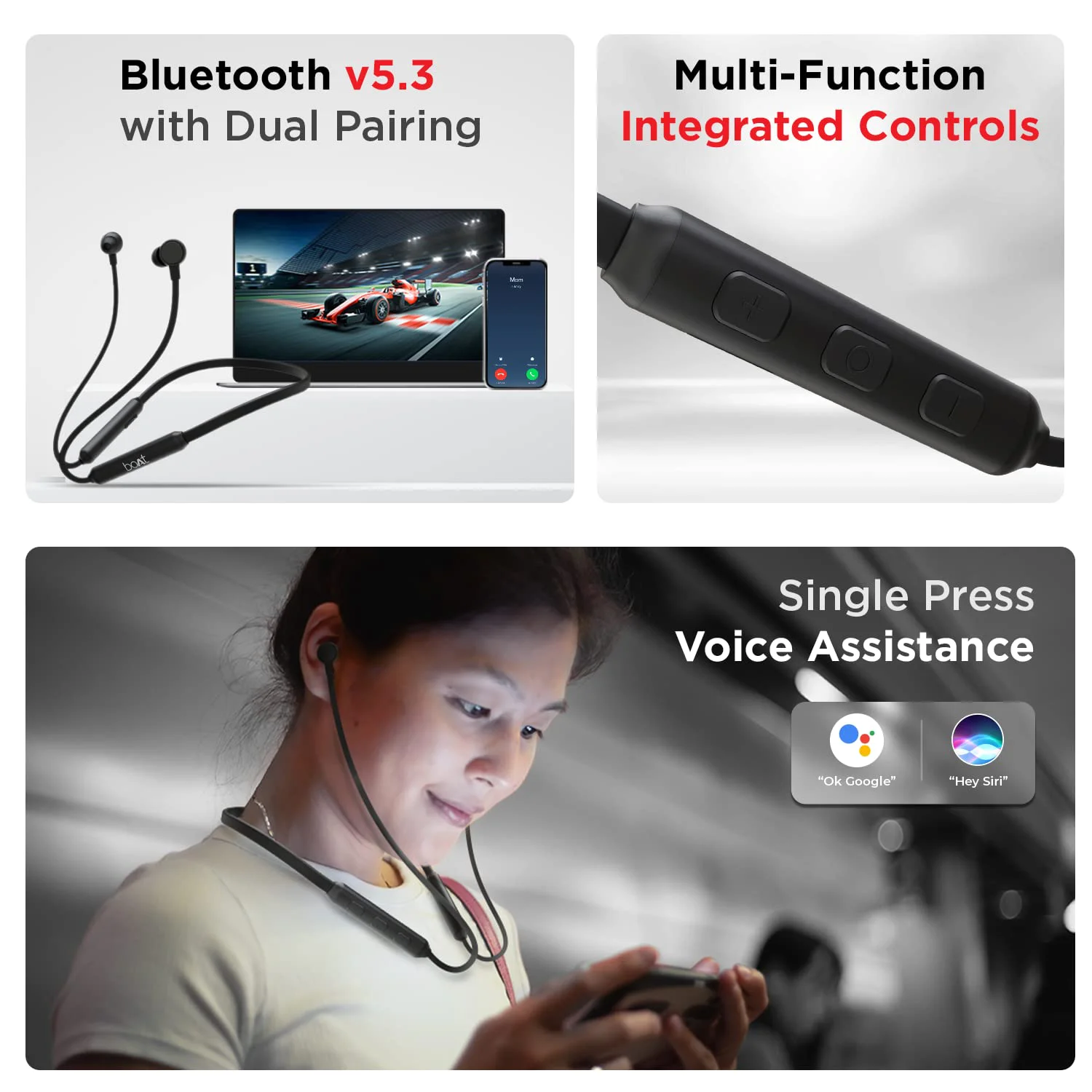 boAt Rockerz 103 Pro Bluetooth in Ear Neckband with Beast Mode(40ms Low Latency), ENx Tech, ASAP Charge(Fast Charge), Upto 20HRS Playback, Signature Sound, BT v5.3 & IPX4(Active Black) - image 1