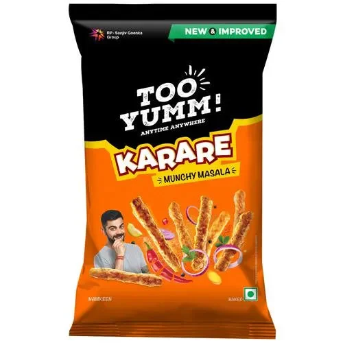 50x Too Yumm! Karare - Munchy Masala, Baked Snack & Not Fried, Pack of 50 - 75 g each