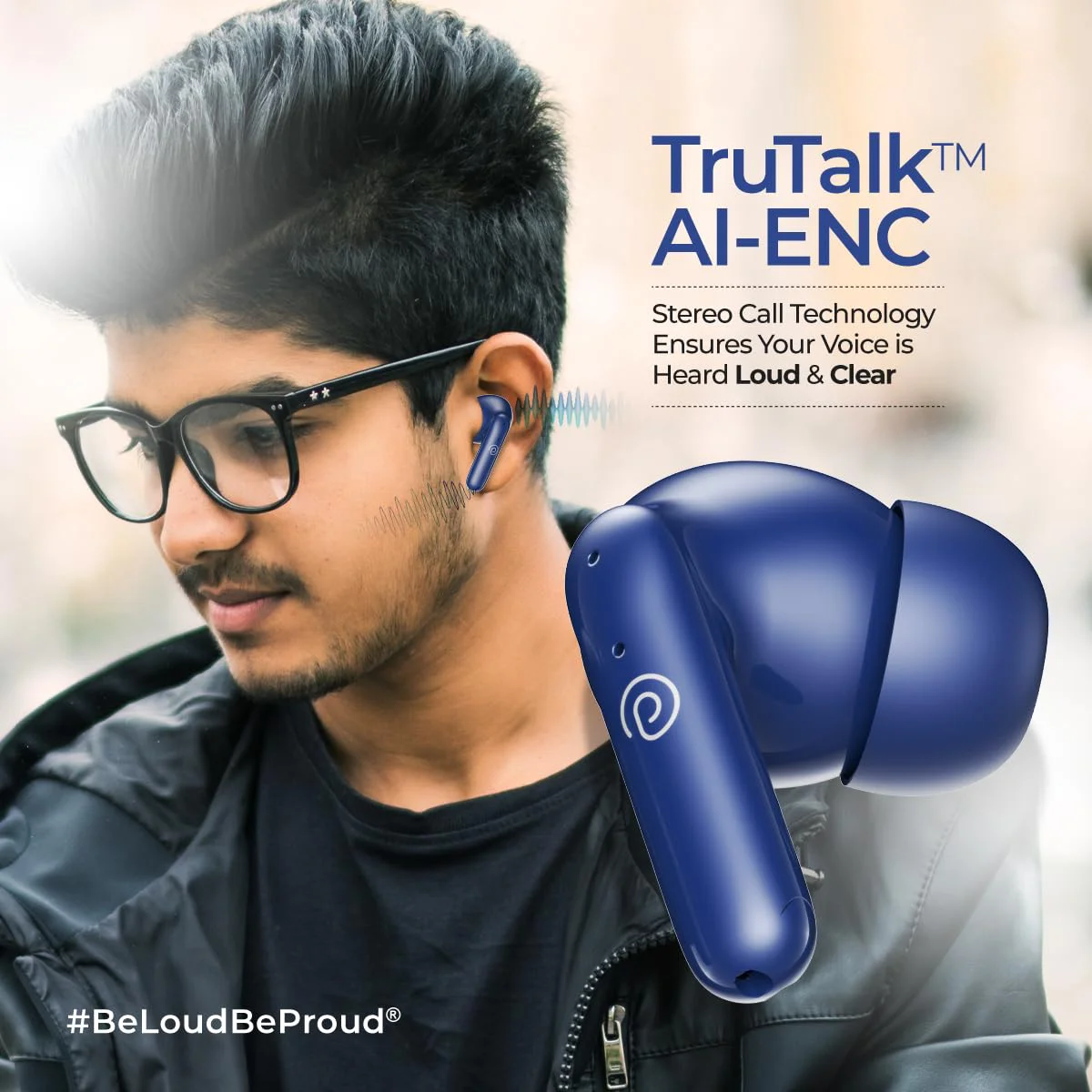 pTron Newly Launched Zenbuds Evo TWS Earbuds,Ai-Trutalk Enc Calls,45Ms Movie/Music Modes,Deep Bass,32Hrs Playtime,Bluetooth 5.3 Headphones,Ipx5 Water Resistant&Type-C Fast Charging (Blue),in-Ear - image 2