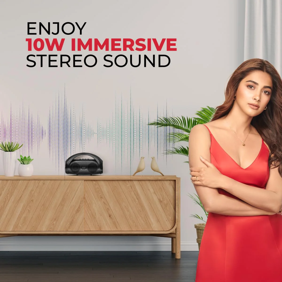 pTron Newly Launched Fusion Go 10W Portable Bluetooth Speaker with 6Hrs Playtime, Immersive Sound, Auto-TWS Function, Supports BT/USB/SD Card/AUX Playback & Lightweight (Black) - image 1