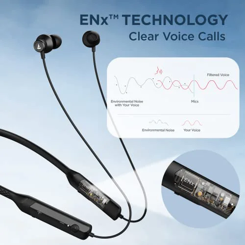 boAt Rockerz Apex Bluetooth Wireless in Ear Earphones with Spatial Bionic Sound Powered by Dirac Virtuo™, Touch Sensors, Beast™ Mode, ENx™ Tech,30H Playtime,ASAP™ Charge(Stellar Black) - image 2