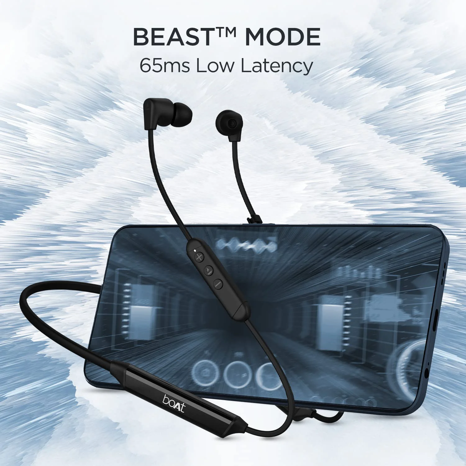 boAt Rockerz Trinity in Ear Earphones with 150H Playtime, Crystal Bionic Sound Powered by HiFi, Signature Sound, Beast™ Mode, ENx™ Tech, ASAP™ Charge,IPX5,Dual Pairing(Cosmic Black) - image 1