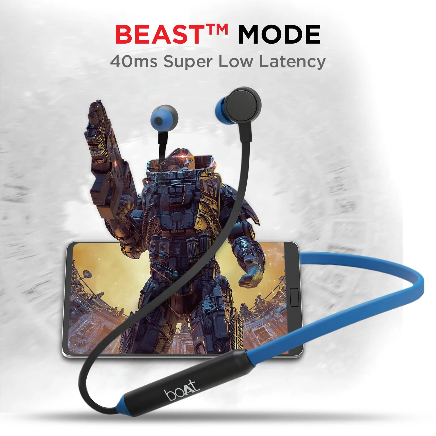 boAt Rockerz 103 Pro Bluetooth in Ear Neckband with Beast Mode(40Ms Low Latency), Enx Tech, ASAP Charge(Fast Charge), Upto 20Hrs Playback, Signature Sound, Bt V5.3 & Ipx4(Blue) - image 1