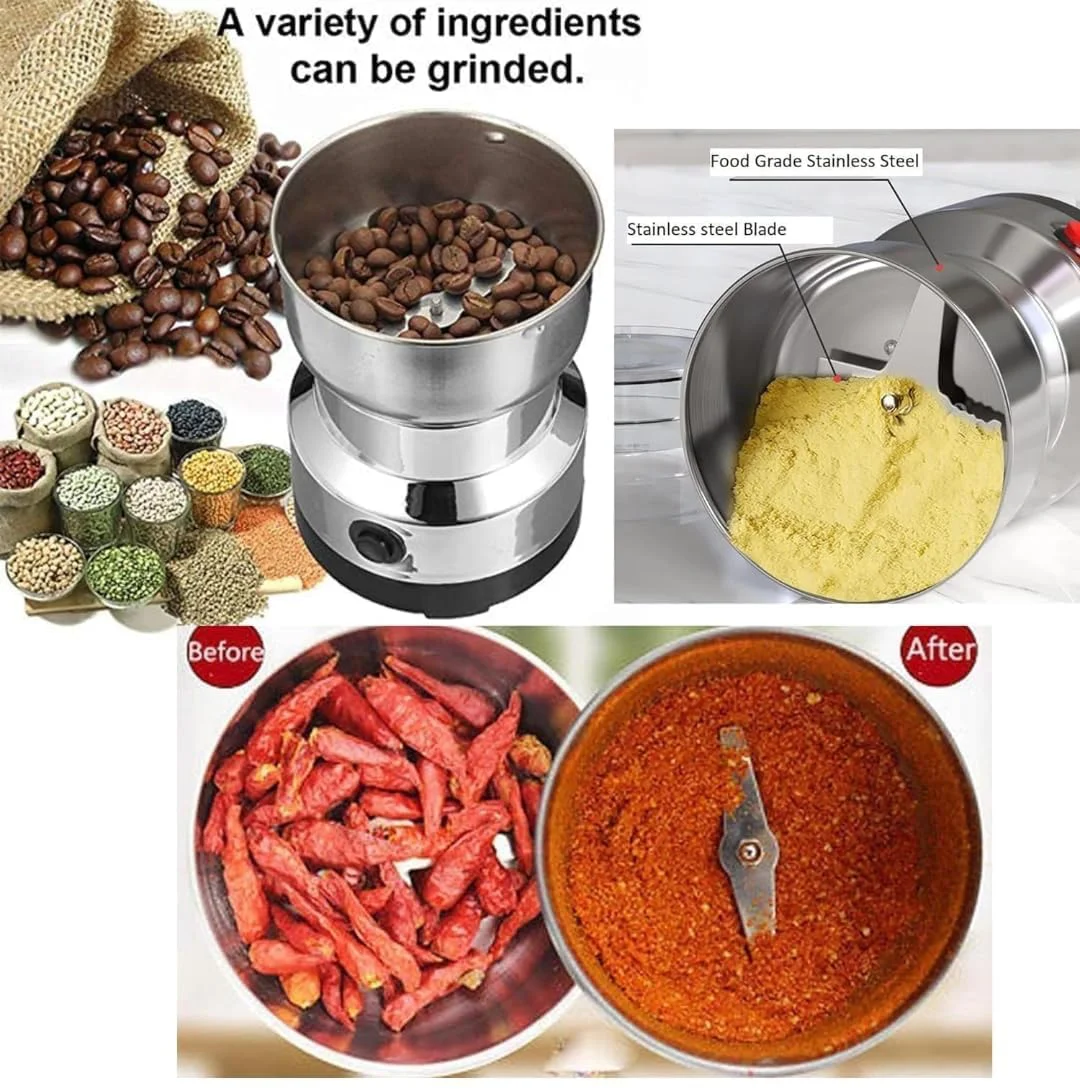 larrito Stainless Steel Nima Multifunctional Grinder Smash Machine Coffee Beans Electric Grinder and Coffee Maker Household Electric Mixer Grinder (Mixer-1) - image 1