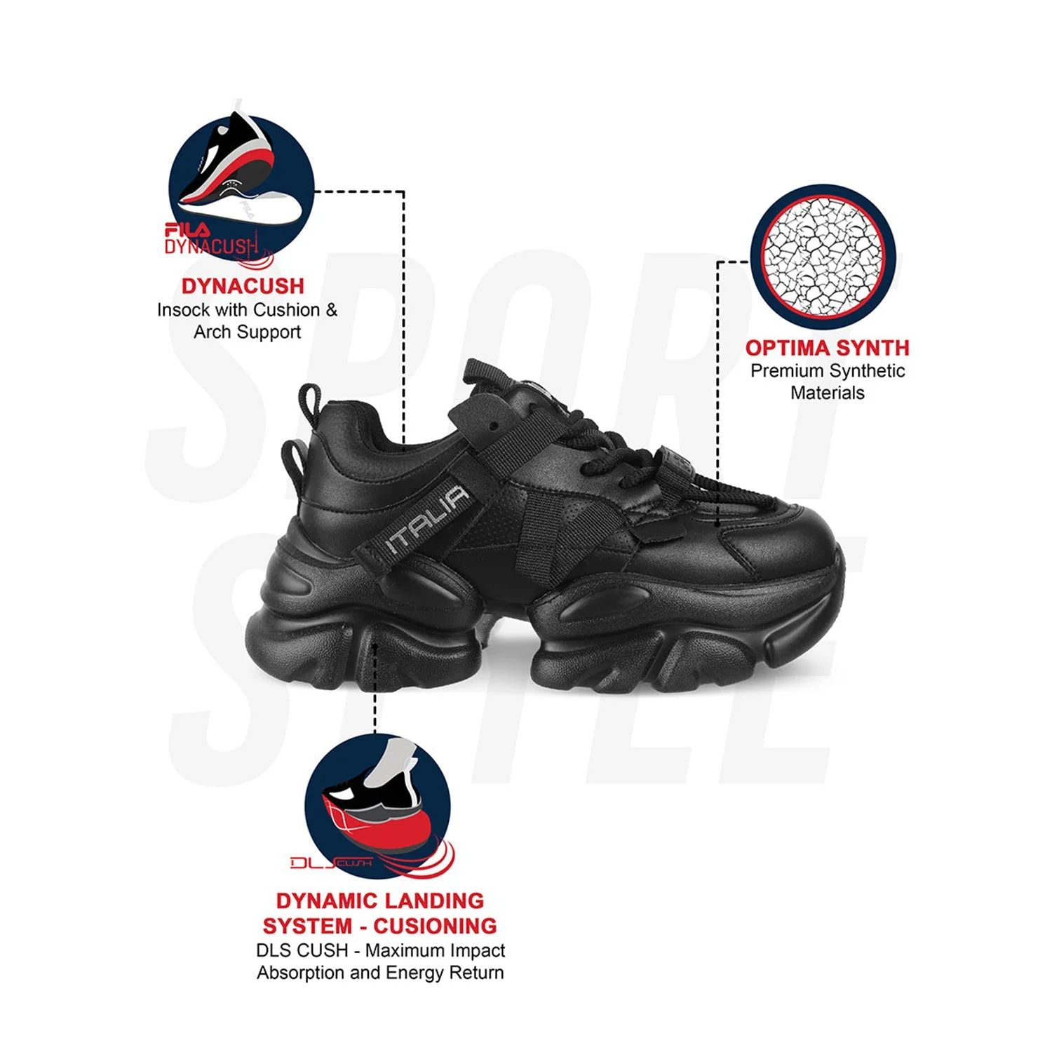 Fila Womens Envi Halli Black Sneakers - image 2