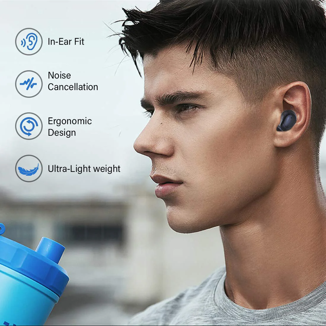 pTron Bassbuds Plus in-Ear TWS Earbuds with HD Mics, Bluetooth 5.0 Headphones with Immersive Sound, Stereo Calls, 28Hrs Playtime, Voice Assist Ready, IPX4 Water Resistant & Fast Charge (Raging Red) - image 2