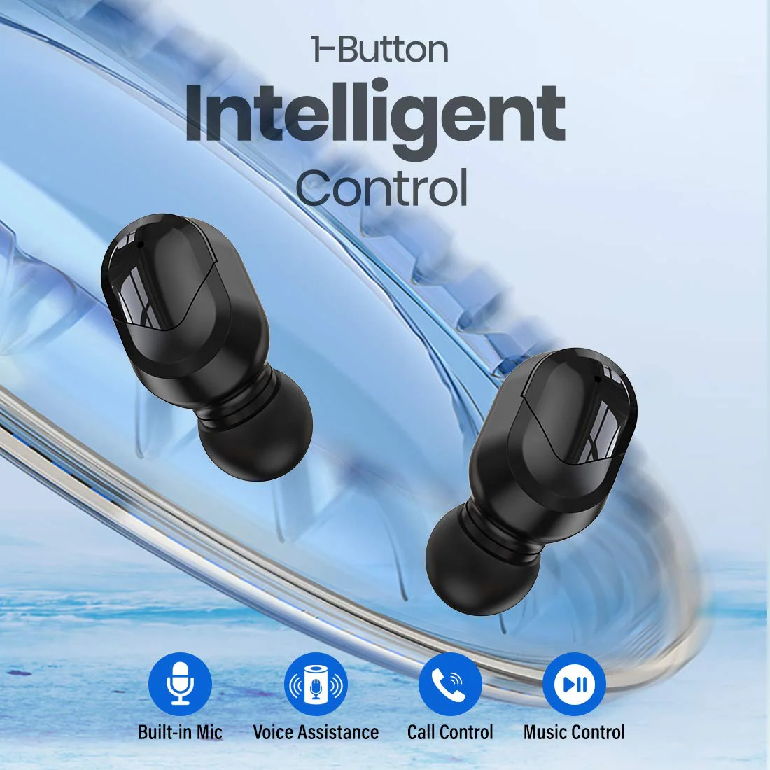 pTron Bassbuds Plus in-Ear TWS Earbuds with HD Mics, Bluetooth 5.0 Headphones with Immersive Sound, Stereo Calls, 28Hrs Playtime, Voice Assist Ready, IPX4 Water Resistant & Fast Charge (Raging Red) - image 1