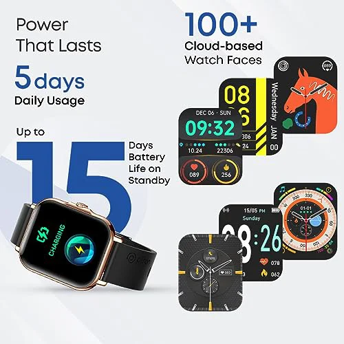 pTron Newly Launched Reflect Callz Smartwatch with Bluetooth Calling, 1.85" Full Touch Display, 600 NITS, Digital Crown, 100+ Watch Faces, HR, SpO2, Sports Mode, 5 Days Battery Life & IP68 (Gold) - image 2